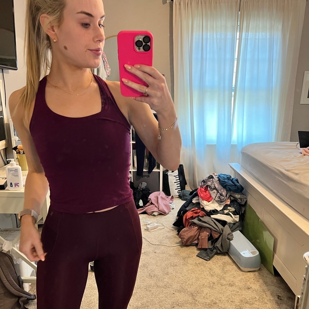 Lululemon maroon cropped cool racerback